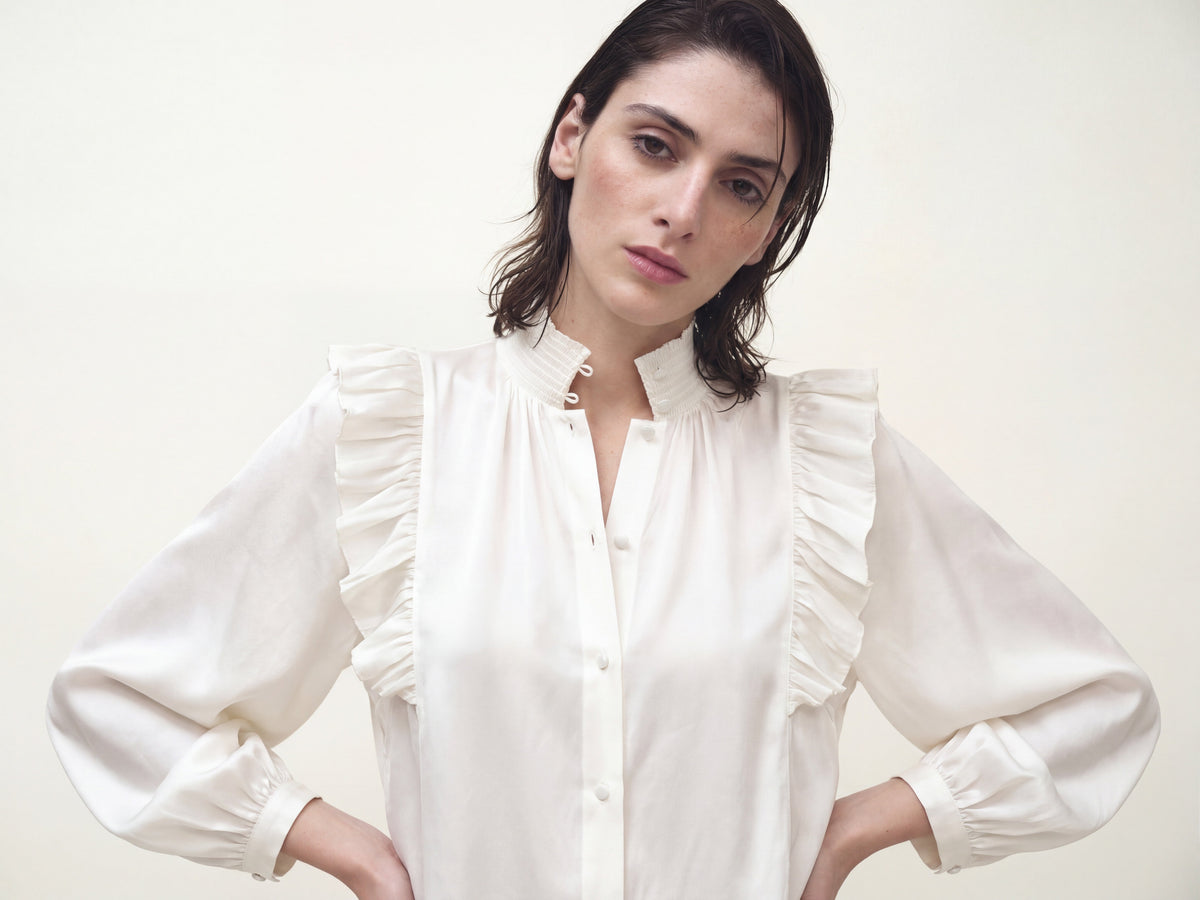 Rive Gauche Silk Charmeuse Blouse