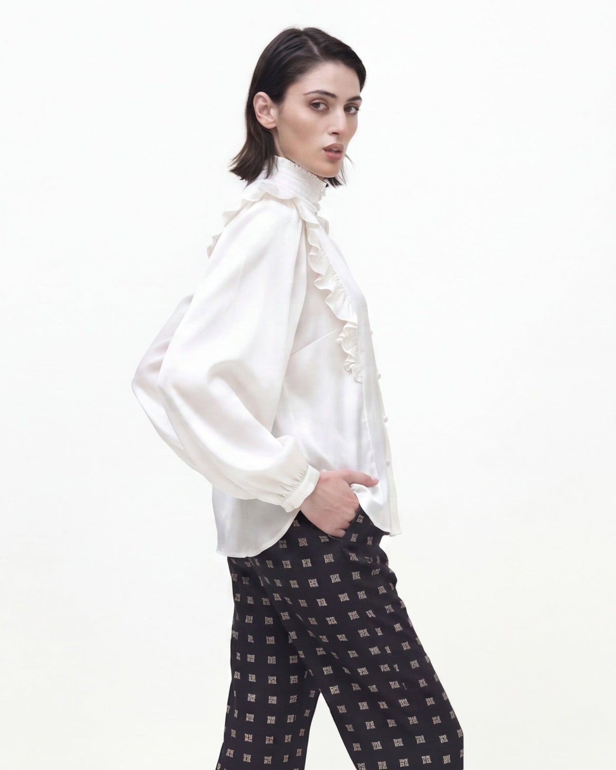 Rive Gauche Silk Charmeuse Blouse