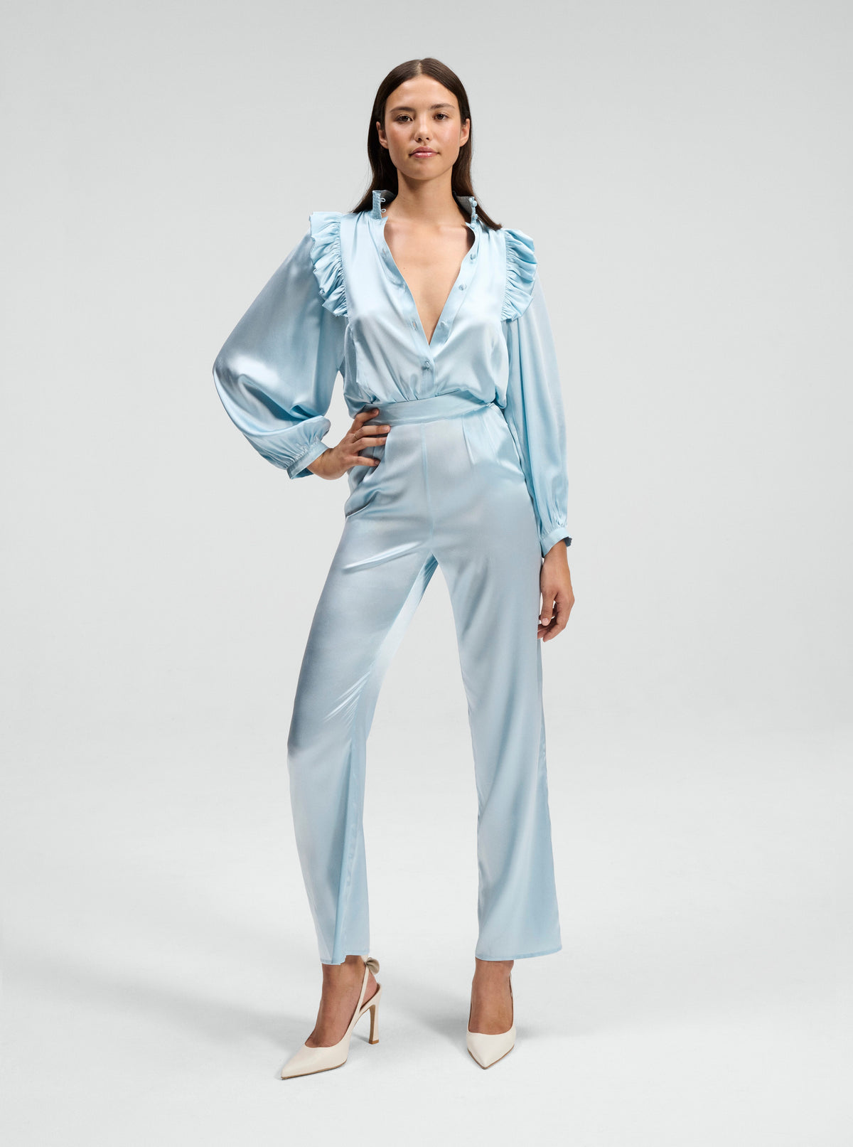 Rive Gauche Silk Charmeuse Blouse